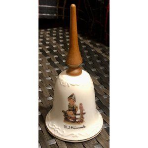 Vintage M.J. Hummel "Wayside Harmony" Porcelain Bell w/Wooden Handle